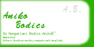 aniko bodics business card